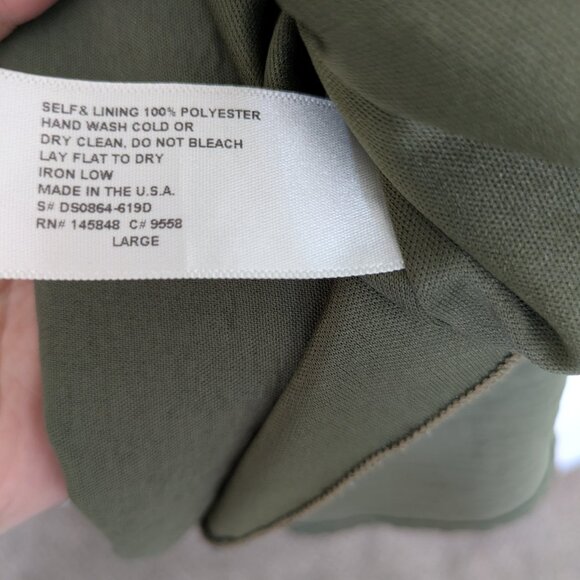 Everly Green Dress with Long Sleeves and Ties - Large - Picture 4 of 4